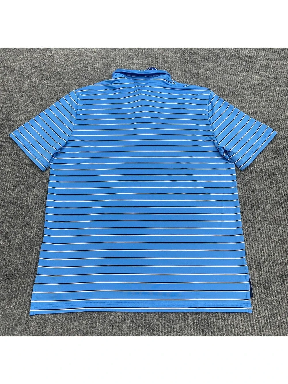 NWT Ralph Lauren RLX Polo Shirt Mens Medium Blue Stripe Wicking Performance Golf
